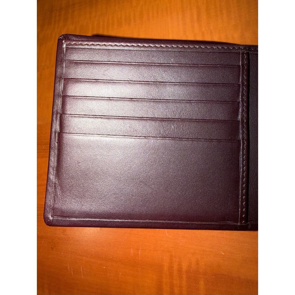 Hugo Boss Burgundy/Dark Brown Leather Bifold Wallet With Coin Pocket - Picture 4 of 9